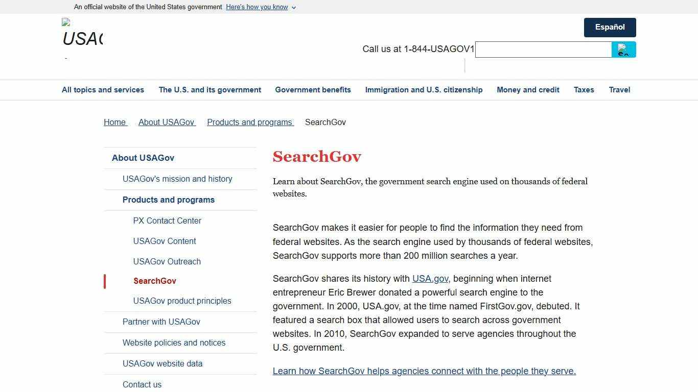SearchGov USAGov
