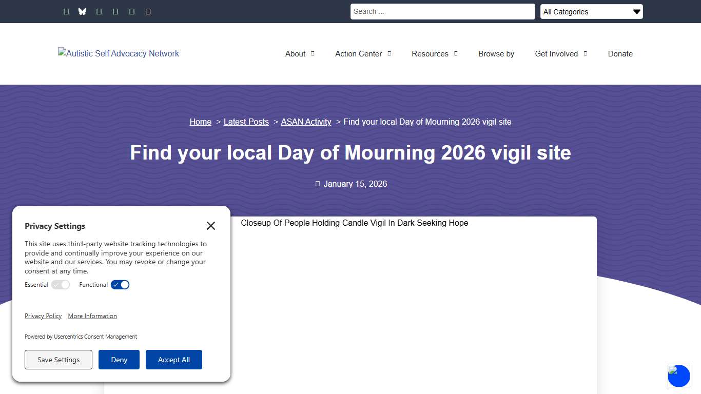 Find your local Day of Mourning 2026 Vigil Site