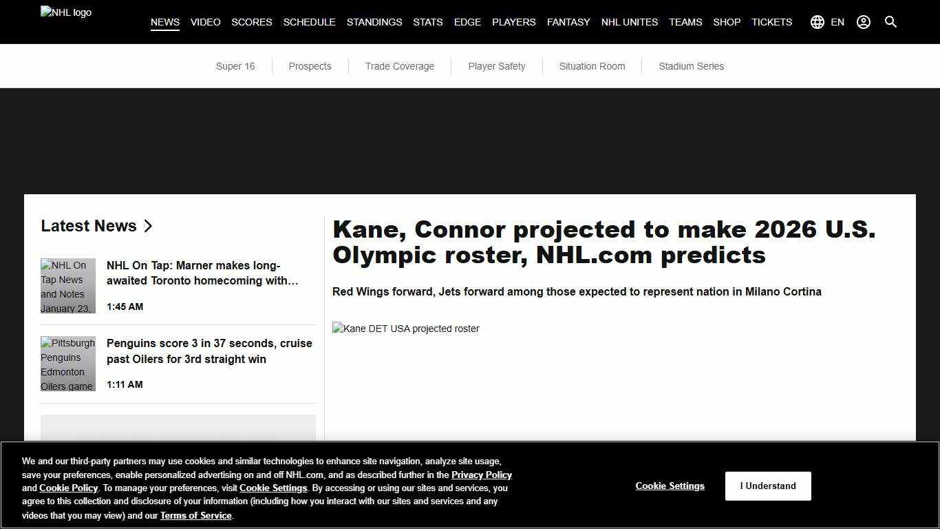 Kane, Connor projected to make 2026 U.S. Olympic roster, NHL.com predicts NHL.com
